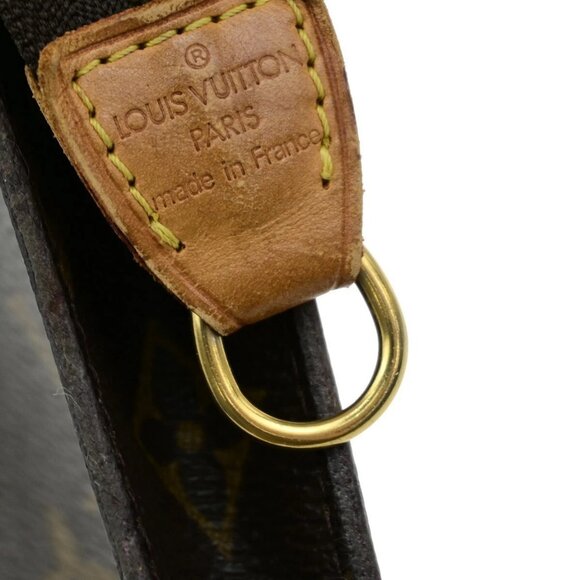 LOUIS VUITTON Logo BUCKET PM Pouch Bag Monogram Leather Brown France 60EE075 - Picture 3 of 13